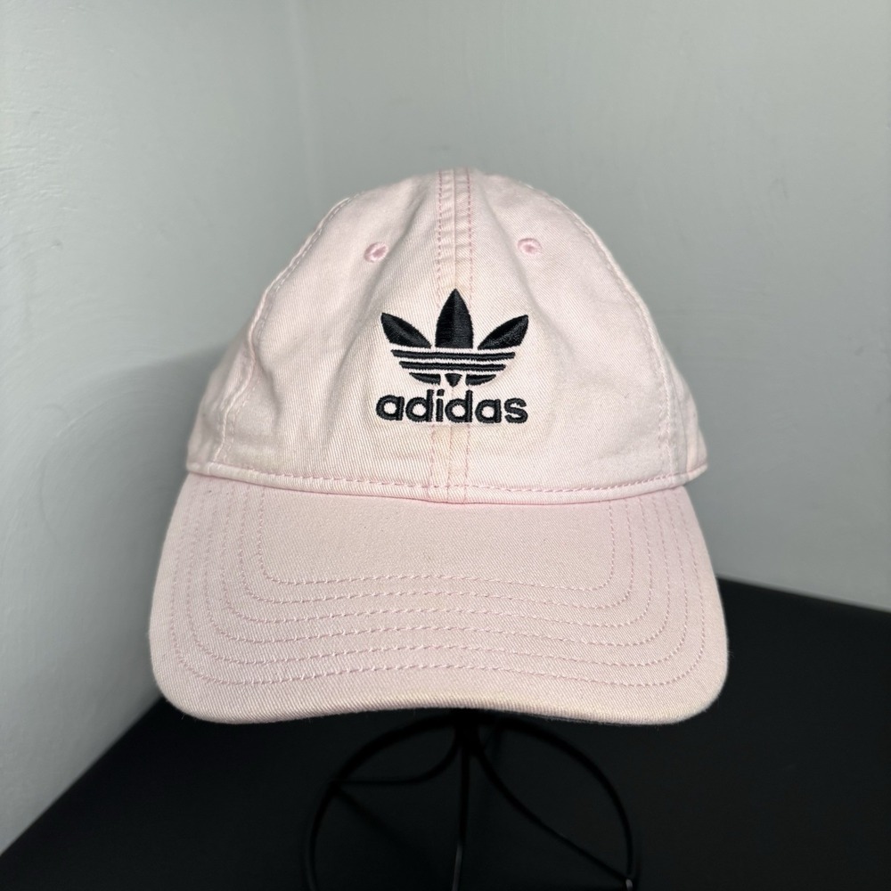 Adidas Originals Trefoil Pink Strapback Hat Adjustable Cotton Baseball Dad Cap